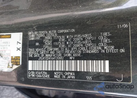 2006 Scion Xb from USA, damaged, VIN JTLKT324164120882